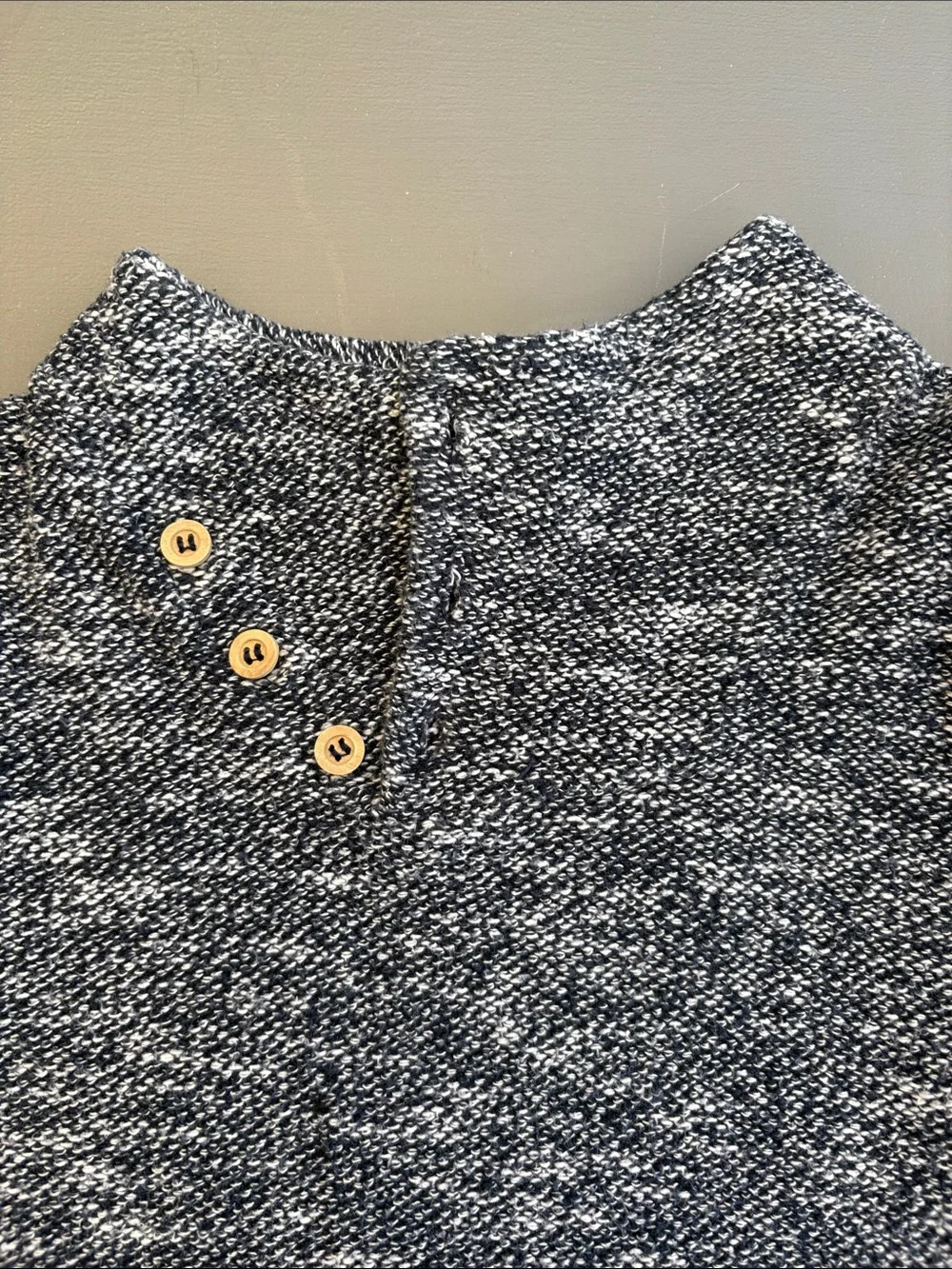 Zara Kids Cozy Navy & White Marled Button-Accent with faux wood buttons